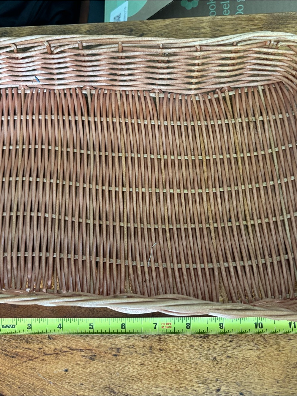 Vintage 90s Kitchen Woven Rattan Storage Basket Brown